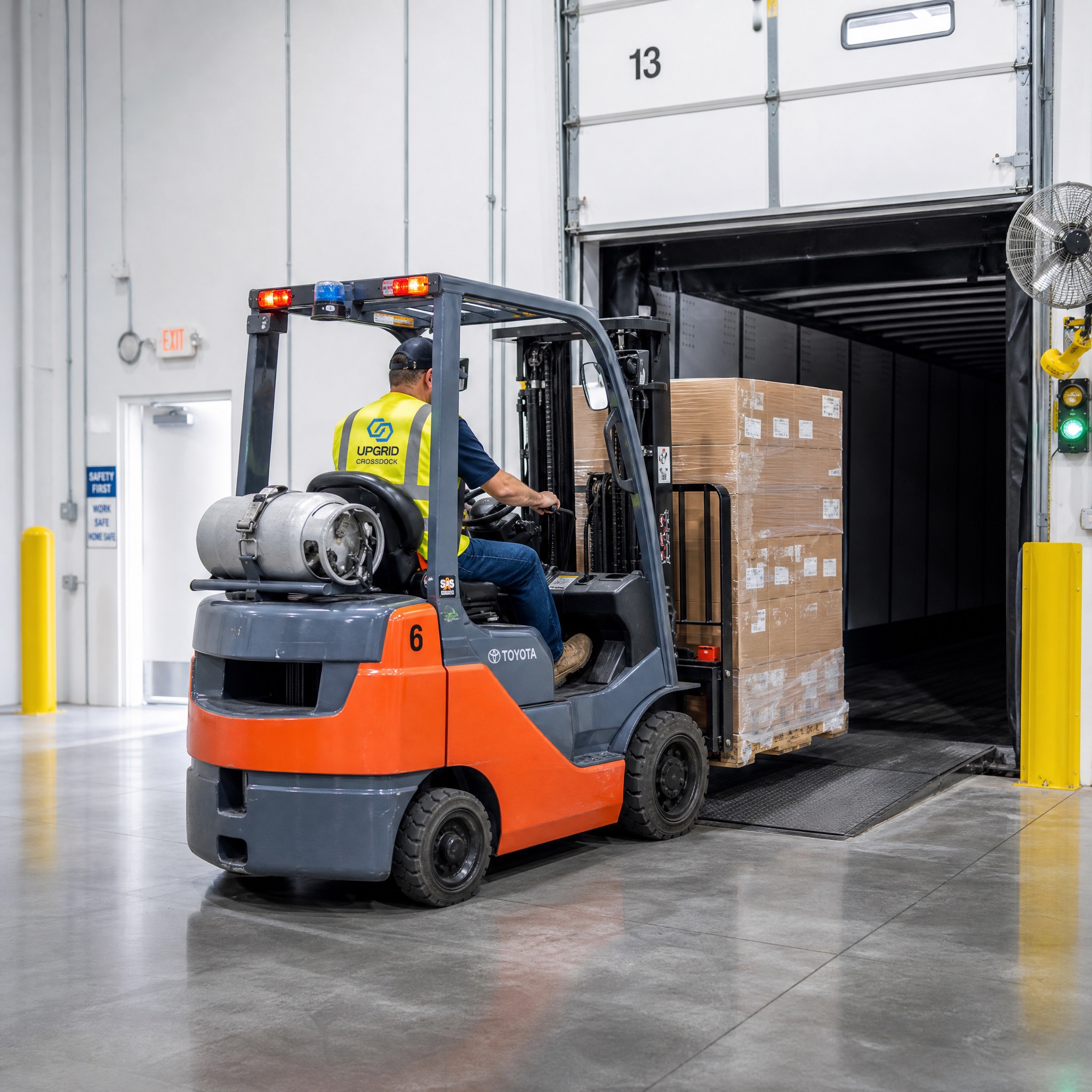 Upgrid crossdock loading freight